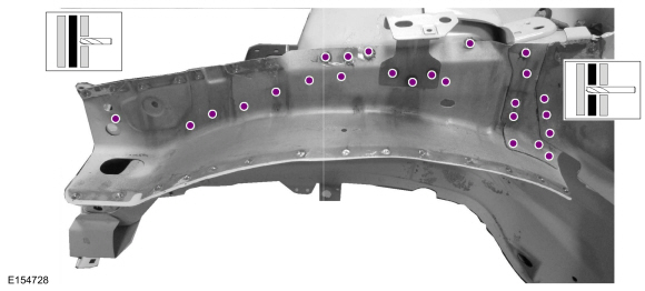 Ford Fusion. Fender Apron Panel Reinforcement. Removal and Installation