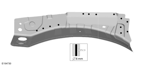 Ford Fusion. Fender Apron Panel Reinforcement. Removal and Installation