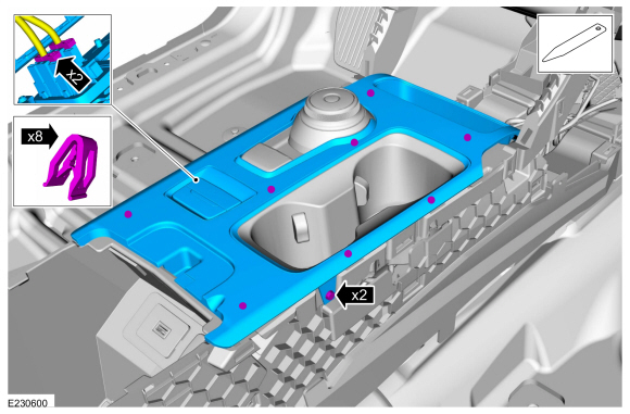 Ford Fusion. Floor Console. Removal and Installation