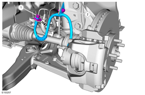 Ford Fusion. Front Brake Flexible Hose. Removal and Installation