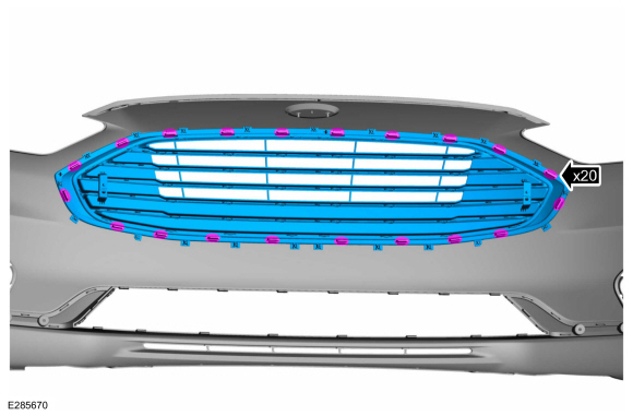 Ford Fusion. Front Bumper Cover. Disassembly and Assembly