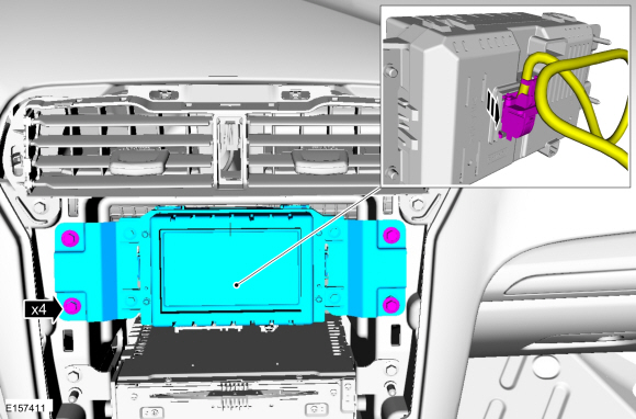 Ford Fusion. Front Control/Display Interface Module (FCDIM) - Police. Removal and Installation