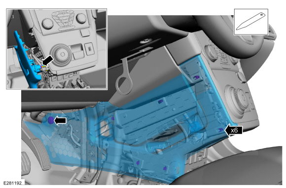 Ford Fusion. Front Controls Interface Module (FCIM) - Police. Removal and Installation