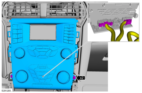 Ford Fusion. Front Controls Interface Module (FCIM) - Police. Removal and Installation