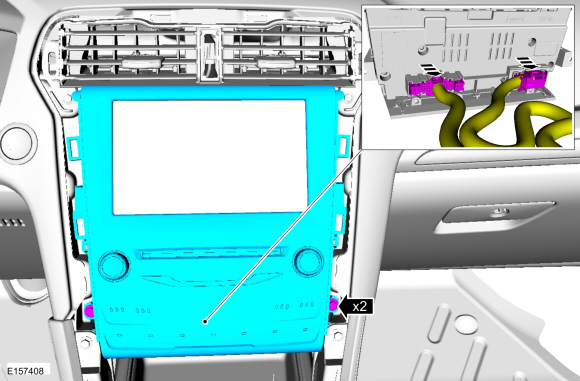 Ford Fusion. Front Controls Interface Module (FCIM). Removal and Installation