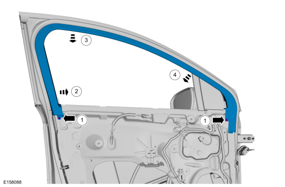Ford Fusion. Front Door Glass Top Run. Removal and Installation