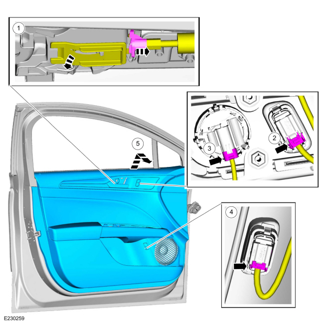 Ford Fusion. Front Door Trim Panel. Removal and Installation