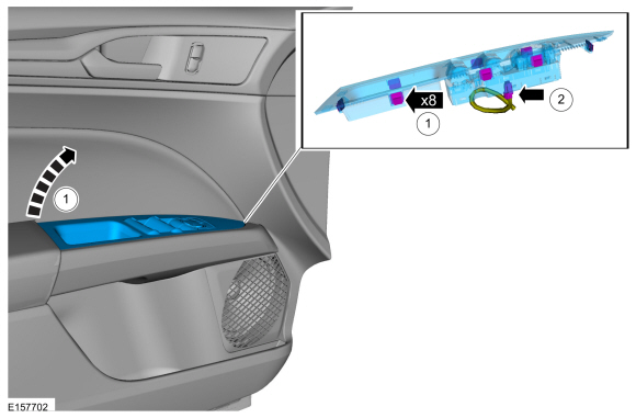Ford Fusion. Front Door Window Control Switch. Removal and Installation