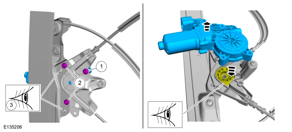 Ford Fusion. Front Door Window Regulator Motor. Removal and Installation