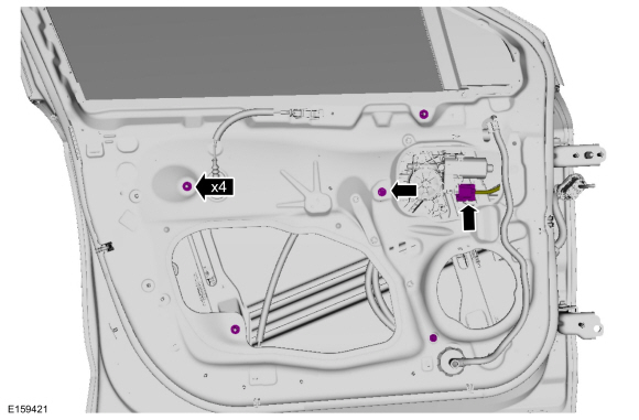 Ford Fusion. Front Door Window Regulator. Removal and Installation