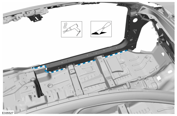 Ford Fusion. Front Floor Panel Side Member. Removal and Installation