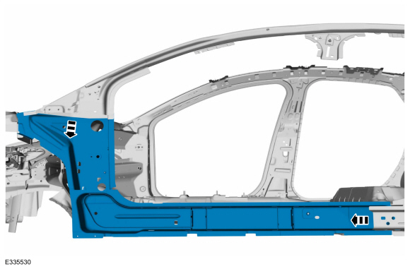 Ford Fusion. Front Floor Panel Side Member. Removal and Installation