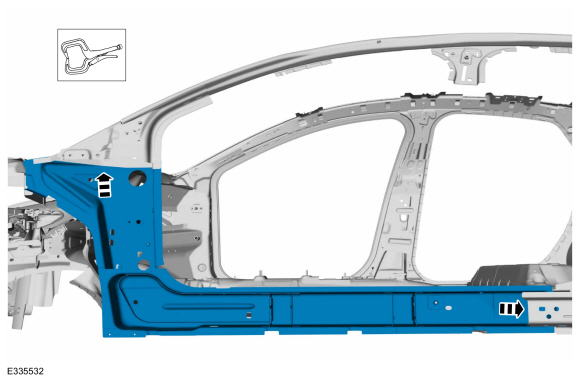 Ford Fusion. Front Floor Panel Side Member. Removal and Installation