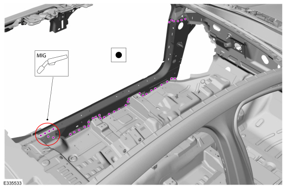 Ford Fusion. Front Floor Panel Side Member. Removal and Installation