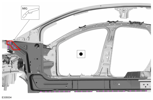 Ford Fusion. Front Floor Panel Side Member. Removal and Installation