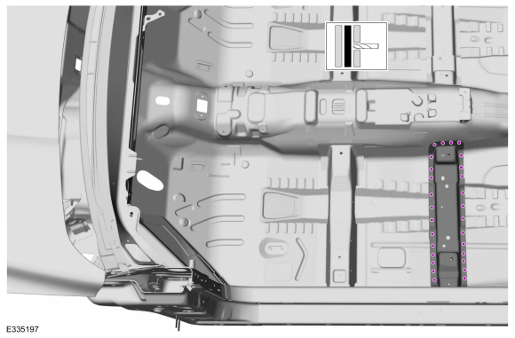 Ford Fusion. Front Floor Panel Upper Rear Crossmember. Removal and Installation