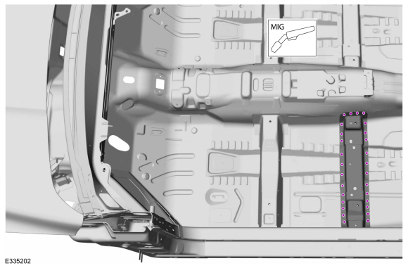 Ford Fusion. Front Floor Panel Upper Rear Crossmember. Removal and Installation