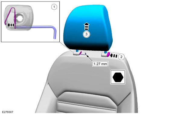 Ford Fusion. Front Head Restraint Guide Sleeve. Removal and Installation