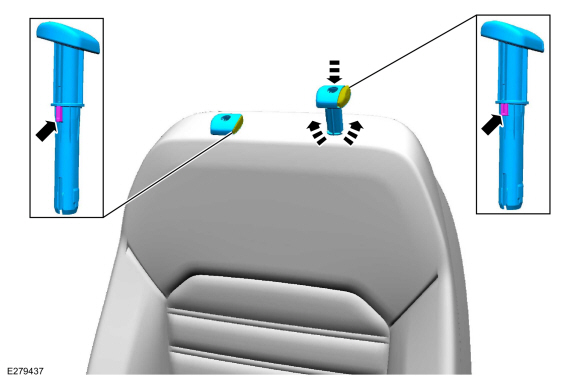 Ford Fusion. Front Head Restraint Guide Sleeve. Removal and Installation