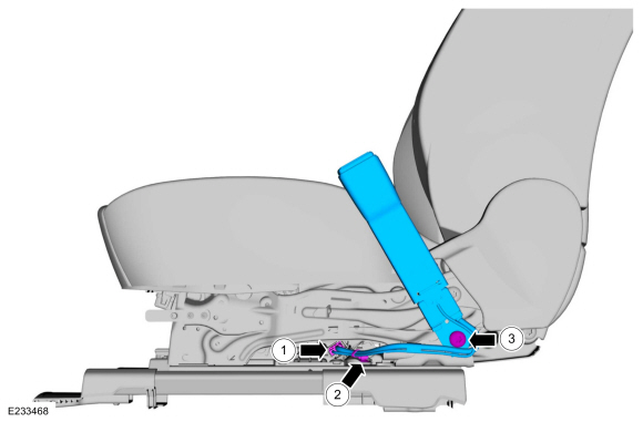 Ford Fusion. Front Seatbelt Buckle. Removal and Installation