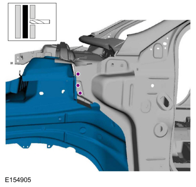 Ford Fusion. Front Side Member and Fender Apron Panel LH. Removal and Installation