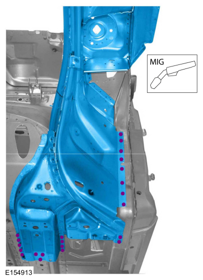 Ford Fusion. Front Side Member and Fender Apron Panel LH. Removal and Installation