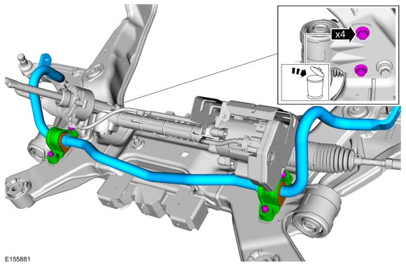 Ford Fusion. Front Stabilizer Bar. Removal and Installation