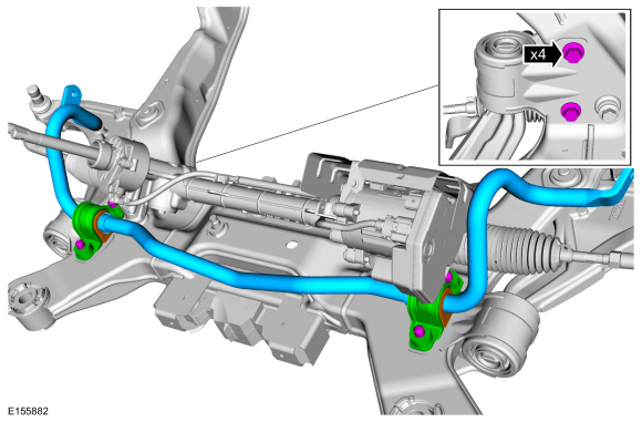 Ford Fusion. Front Stabilizer Bar. Removal and Installation