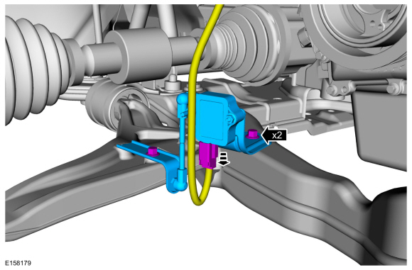 Ford Fusion. Front Suspension Height Sensor. Removal and Installation