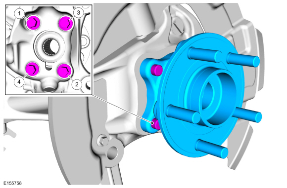 Ford Fusion. Front Wheel Bearing and Wheel Hub. Removal and Installation