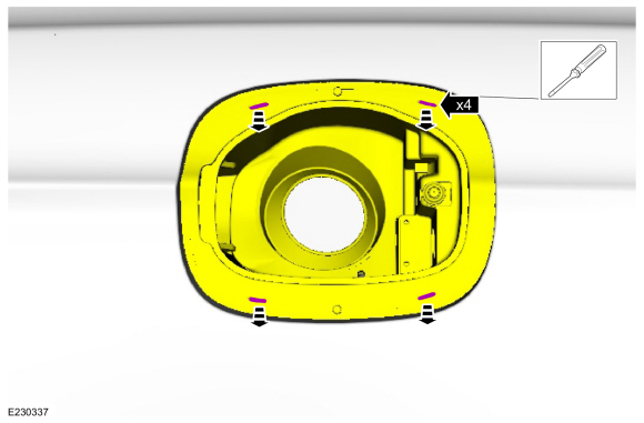 Ford Fusion. Fuel Filler Door Assembly. Removal and Installation