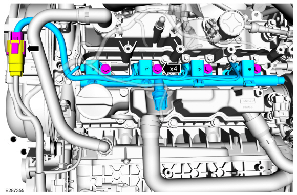 Ford Fusion. Fuel Rail. Removal and Installation