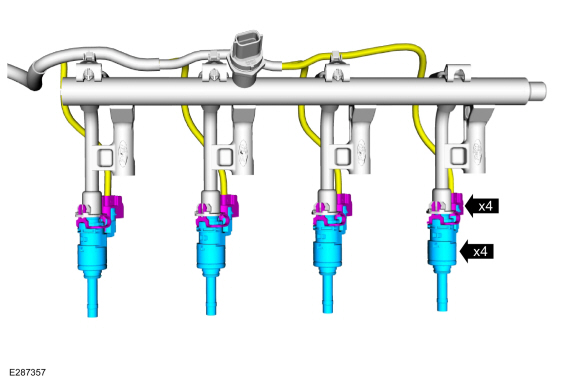 Ford Fusion. Fuel Rail. Removal and Installation