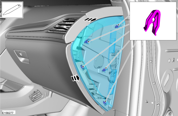 Ford Fusion. Glove Compartment. Removal and Installation