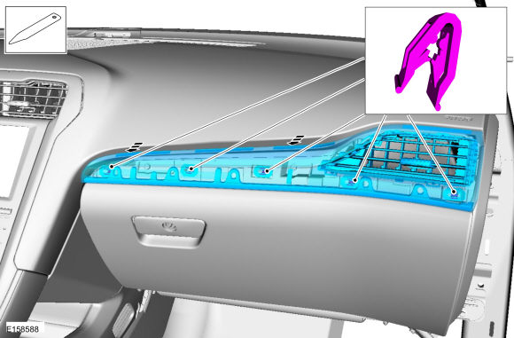 Ford Fusion. Glove Compartment. Removal and Installation