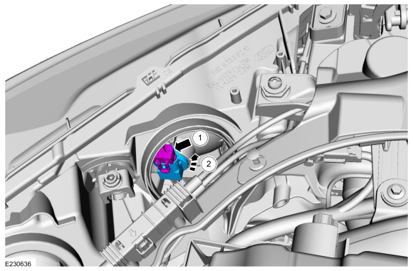 Ford Fusion. Headlamp Bulb. Removal and Installation