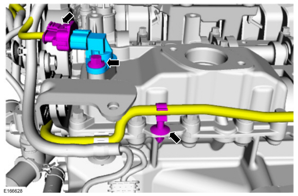 Ford Fusion. High-Pressure Fuel Pump Drive Unit. Removal and Installation