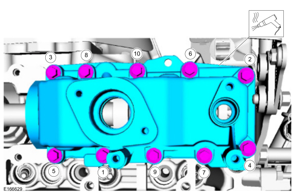 Ford Fusion. High-Pressure Fuel Pump Drive Unit. Removal and Installation