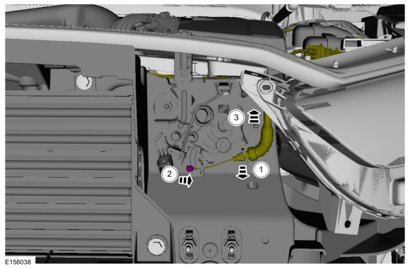 Ford Fusion. Hood Latch Release Cable. Removal and Installation