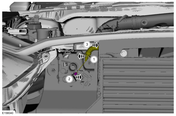 Ford Fusion. Hood Latch Release Cable. Removal and Installation