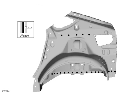 Ford Fusion. Inner Quarter Panel and Wheelhouse. Removal and Installation