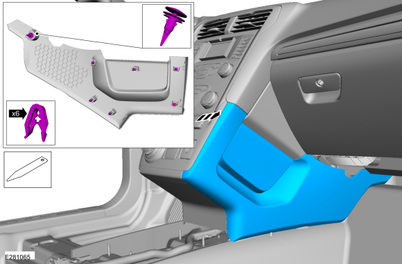 Ford Fusion. Instrument Panel. Removal and Installation