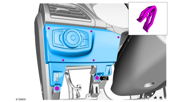 Ford Fusion. Instrument Panel Upper Section. Removal and Installation