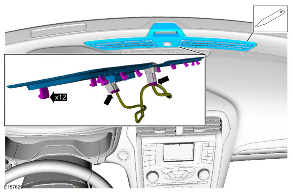 Ford Fusion. Instrument Panel Upper Section. Removal and Installation