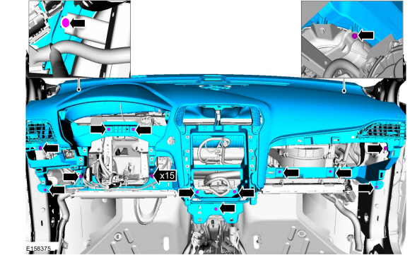 Ford Fusion. Instrument Panel Upper Section. Removal and Installation