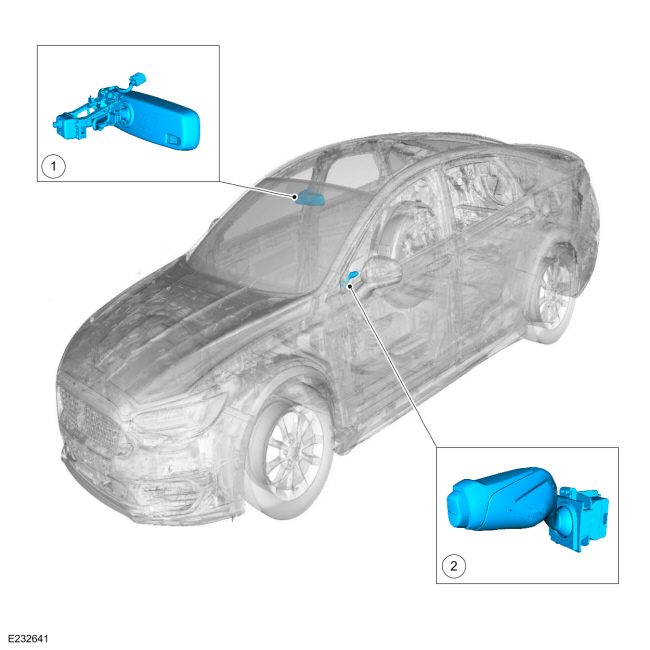 Ford Fusion. Lane Keeping System - Component Location. Description and Operation