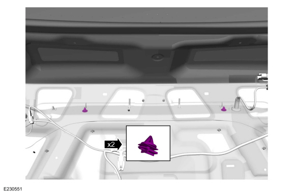 Ford Fusion. Luggage Compartment Lid Moulding. Removal and Installation