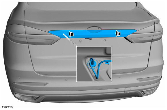 Ford Fusion. Luggage Compartment Lid Moulding. Removal and Installation