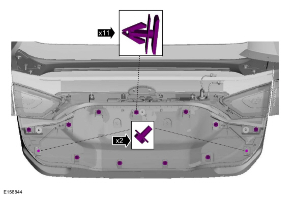 Ford Fusion. Luggage Compartment Lid Moulding. Removal and Installation