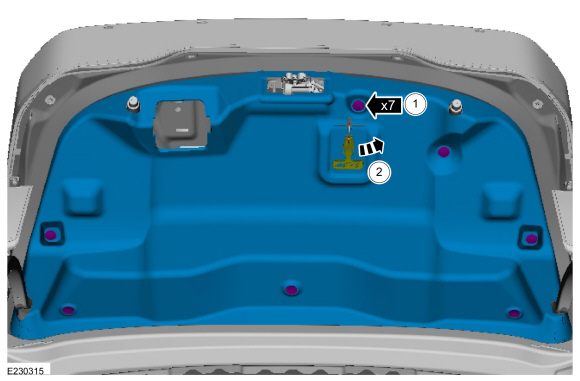 Ford Fusion. Luggage Compartment Lid. Removal and Installation